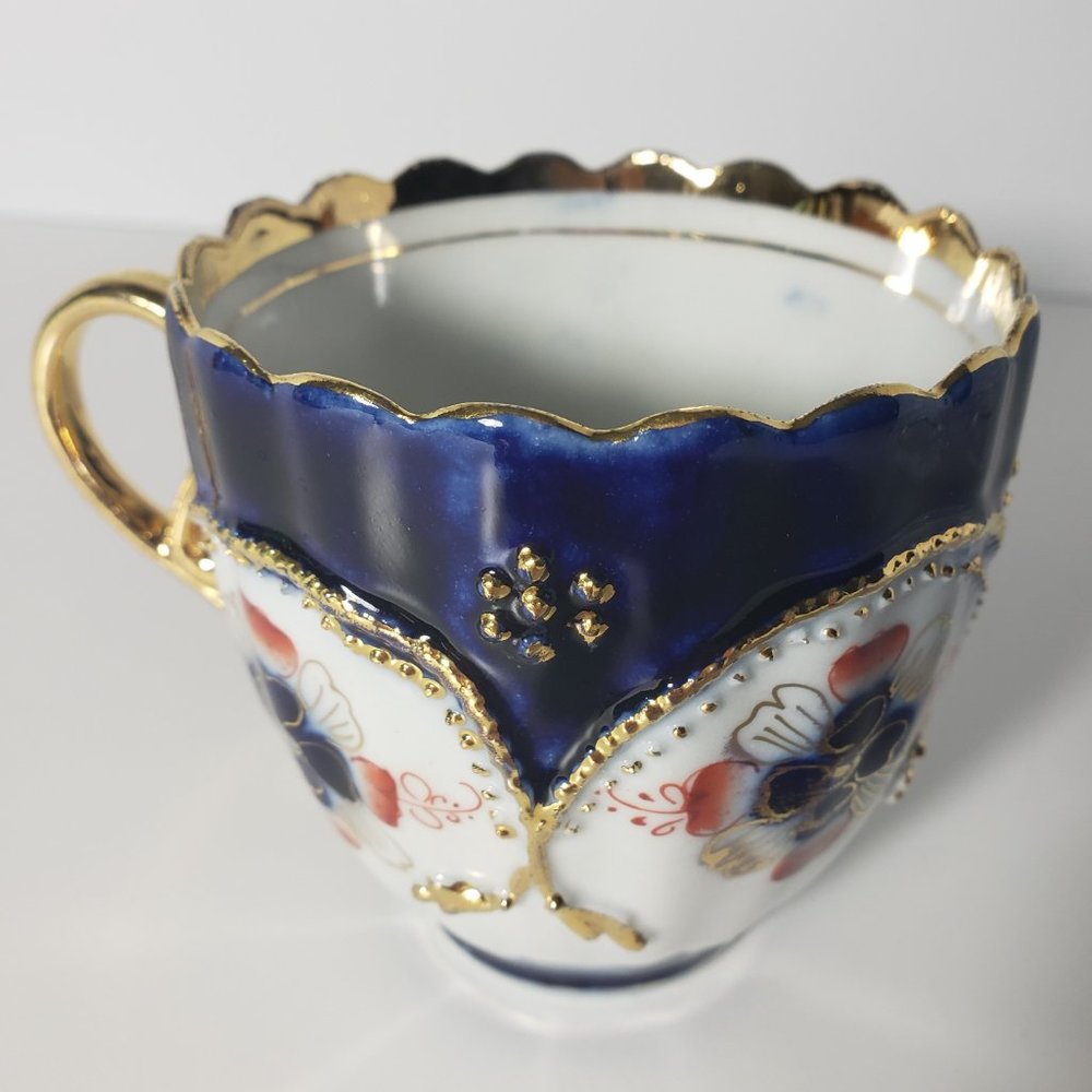 Ornate Vintage German Cup/Saucer, Cobalt & Gold - Picture 4 of 10
